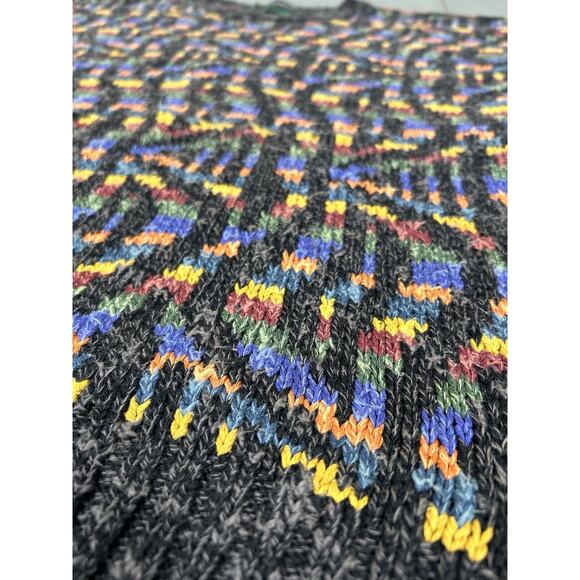 Vtg A.J. Tremont Silk Blend Knit Pullover Sweater Size L Geometric Multicolor - Picture 3 of 9